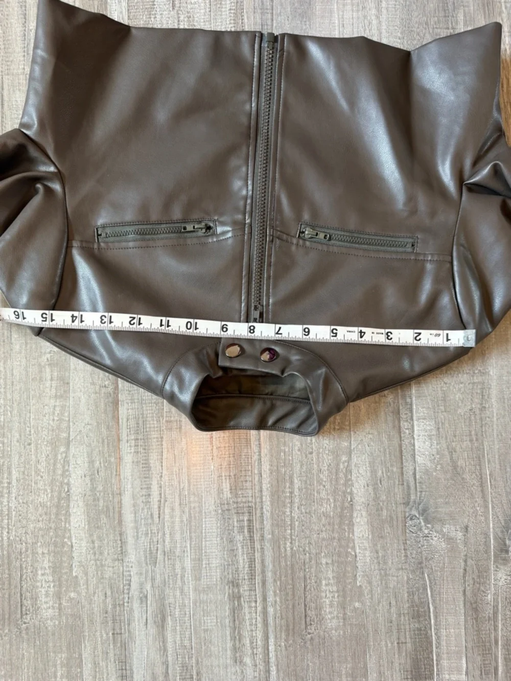 Cropped Brown Leather Moto Jacket - Picture 7 of 7